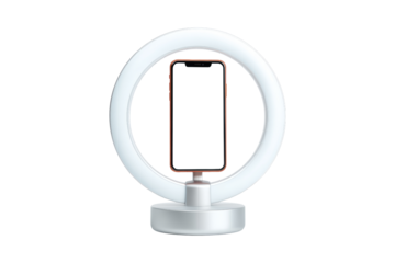 Smartphone ring light setup for content creation