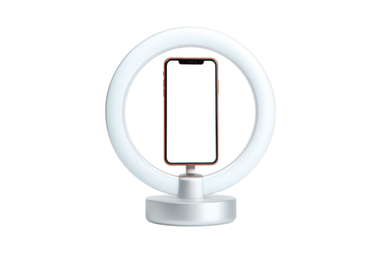 Smartphone ring light setup for content creation