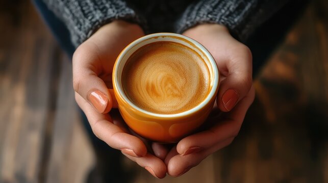 wrmth holding a cup of coffee