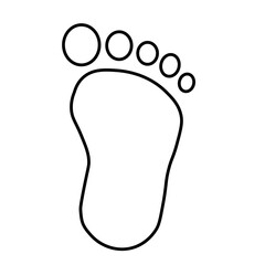 Minimal Footprint Line Icon - Human Foot Symbol Vector