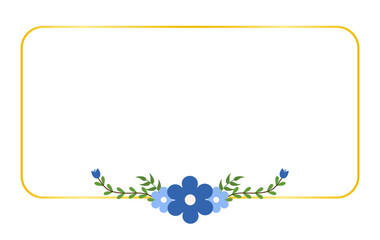 Classic Blue Botanical Frame Design for Wedding Stationery and Party Templates