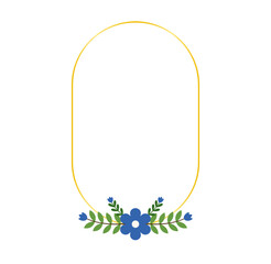 Decorative Blue Flower Border for Wedding Templates, Posters, and Wall Art