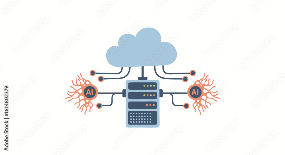 Poster cloud data connectivity: a visual representation of a secure cloud network. emphasizing the intercon