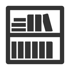 Bookshelf Icon Glyph Style. Vector Illustration Design