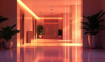 Luxury coworking office hall. Generative Ai