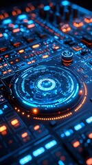 High-tech blue electronic equipment