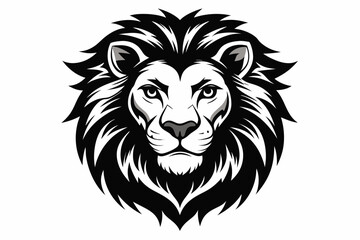 Fototapeta premium mascot style lion head black and white vector