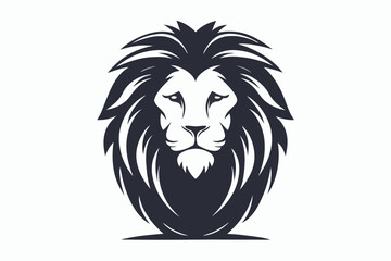 mascot style lion head black and white vector

