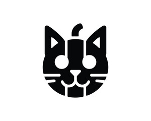 Halloween Kitten Icon with a Pumpkin Twist