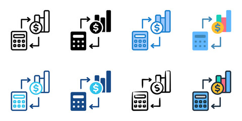 Runway Calculation icon set multiple style collection 