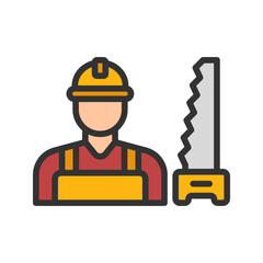 Carpenter icon vector image. Suitable for mobile apps, web apps and print media.