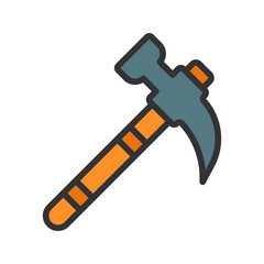 Hammer icon vector image. Suitable for mobile apps, web apps and print media.
