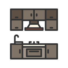 Kitchen icon vector image. Suitable for mobile apps, web apps and print media.