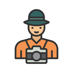 Photographer icon vector image. Suitable for mobile apps, web apps and print media.