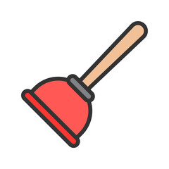 Plunger icon vector image. Suitable for mobile apps, web apps and print media.