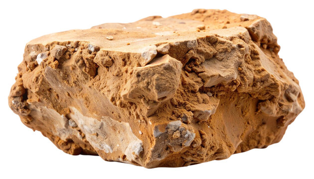 Rough sedimentary rock chunk with earthy texture and layered strata, perfect for geology or nature projects