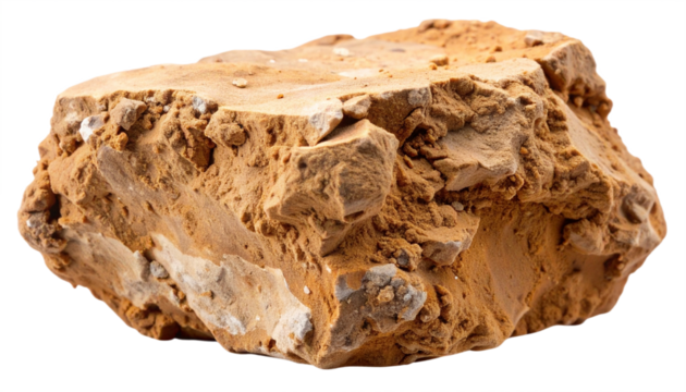 Rough sedimentary rock chunk with earthy texture and layered strata, perfect for geology or nature projects