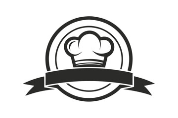 chef hat minimalist logo black and white silhouette