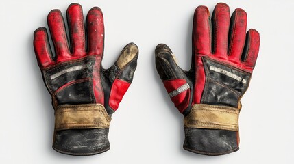 grip work gloves on white