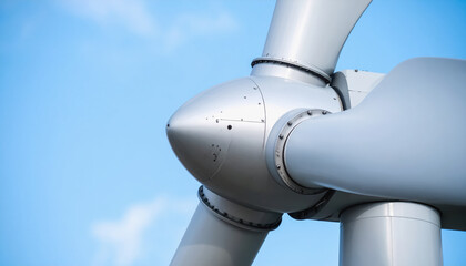 Impressive wind turbine surrounded by clear sky highlighting renewable energy metals with copy space for text