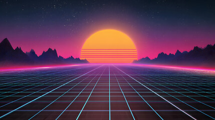 "80s Style Horizontal Background Wallpaper in 4K"