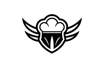 Obraz premium minimalist logo design featuring a stylized chef with wings