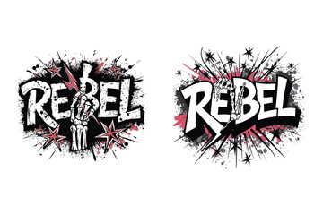 Rebel skeleton hand explosion design stars