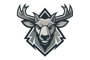 moose head logo vector geometric design angular shape 