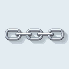 chain isolated in White Background, chain vector, Flat lay vector illustration
