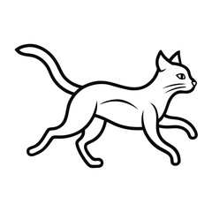 vector illustration of a cat running poses