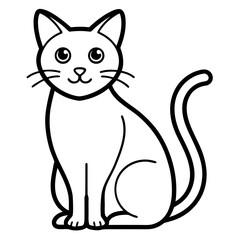vector illustration of a cat sitting icon 