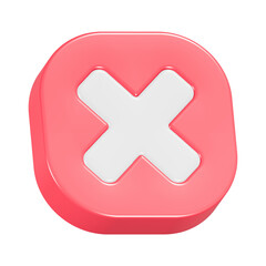 Fototapeta premium Red Error Icon A vibrant, red 3D error icon stands out, symbolizing mistakes and highlighting design elements. 