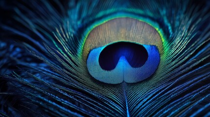 Obraz premium iridescent blue peacock feather