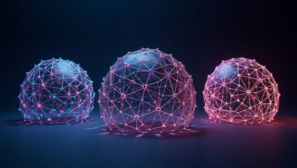 Glowing Geometric Spheres abstract network