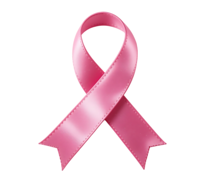 Pink Ribbon Symbol for Breast Cancer Awareness Isolated on Transparent Background with Copy Space AI - Powered by Adobe