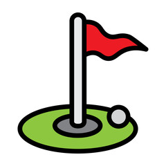 Mini Golf Vector Filled Icon Design