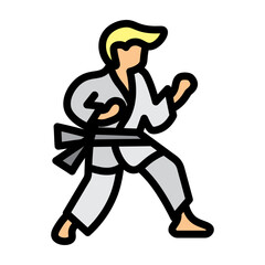 Taekwondo Vector Filled Icon Design