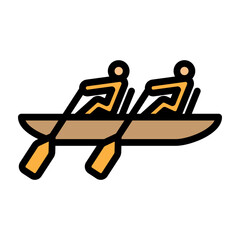 Rowing Boat Vector Filled Icon Design
