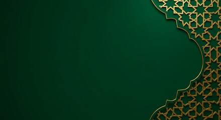 Background islamic background green and gold ramadan kareem eid mubarak template design arabesque art