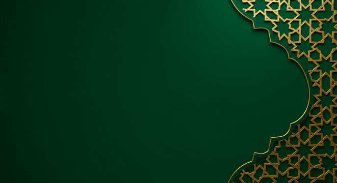 Background islamic background green and gold ramadan kareem eid mubarak template design arabesque art