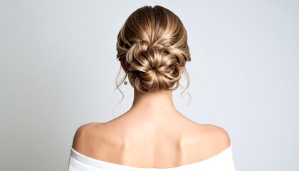 Elegant updo hairstyle on a woman