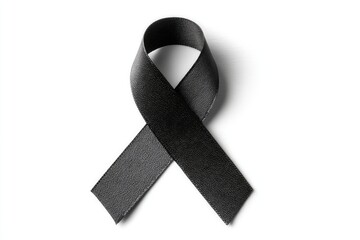 Black awareness ribbon on white background (1)