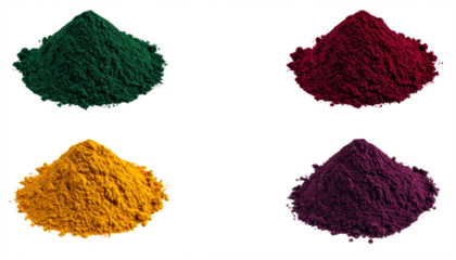 Vibrant piles of colorful powders for health, wellness, and creative projects