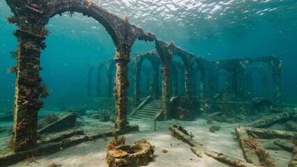 Naklejka premium Under ocean City