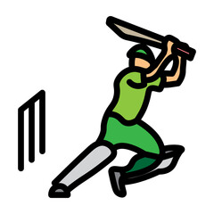 Batting Vector Filled Icon Design