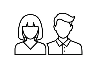 Fototapeta premium Vector illustration of a generic male and female avatar representing a user profile with simple lines