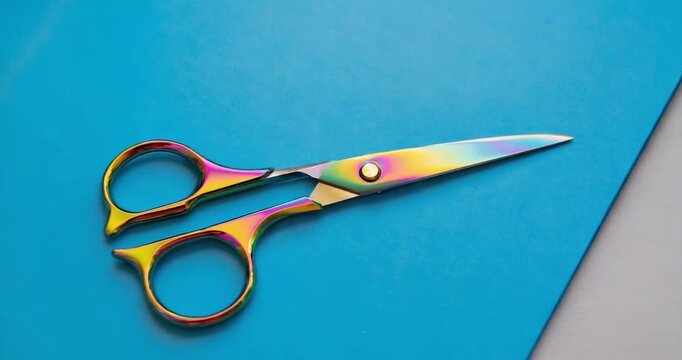 Colorful scissors studio shot