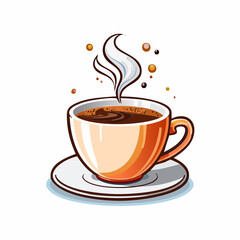 Obraz premium Illustration d'une tasse de café fumante