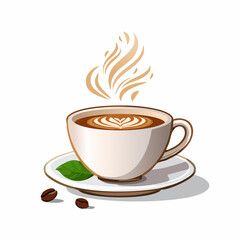 Fototapeta premium Illustration d'une tasse de café fumante