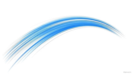 Abstract Blue Wave Curve on White Background,Abstract blue brush stroke curve on white background,Abstract blue wave flowing,blue wave lines with fine texture isolated,blue wave melody lines on white,